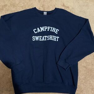 Women’s “campfire sweatshirt” dark navy blue crewneck - size L